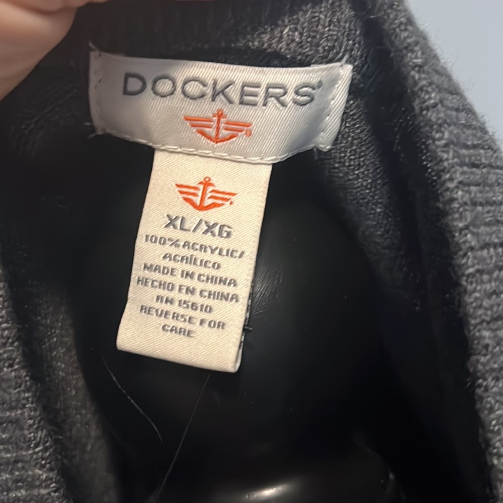 Dockers Men's V-Neck Sweater - Dark Gray - Picture 4 of 5